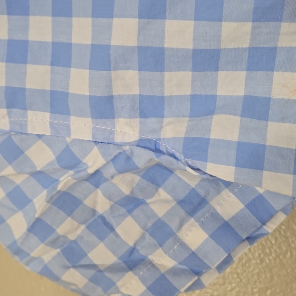 Tommy Bahama Boys Light Blue Checkered Shirt Size 7 - Picture 3 of 4
